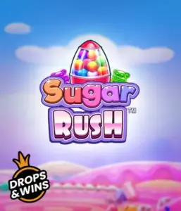 Изображение игрового автомата Sugar Rush от Pragmatic Play, показывающее волшебный мир конфет и сладостей. На изображении видны символы в виде различных сладостей, окруженные сладкой атмосферой. В центре расположен название слота Sugar Rush, подчеркивающий тематику слота.